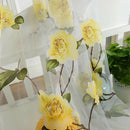 2.5Mx1M Flower Sheer Voile Eyelets Panel Valance Curtain Divider Blinds Yellow