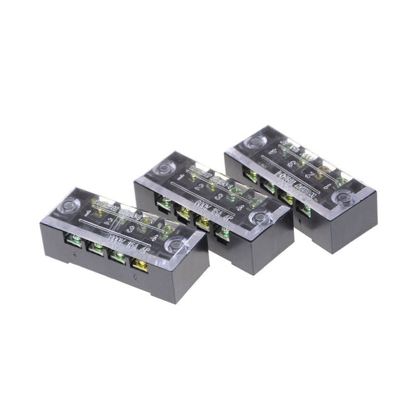 3Pcs TB-1504 4 Positions Dual Rows Covered Screw Terminal Block 600V 15A ASJ.AU