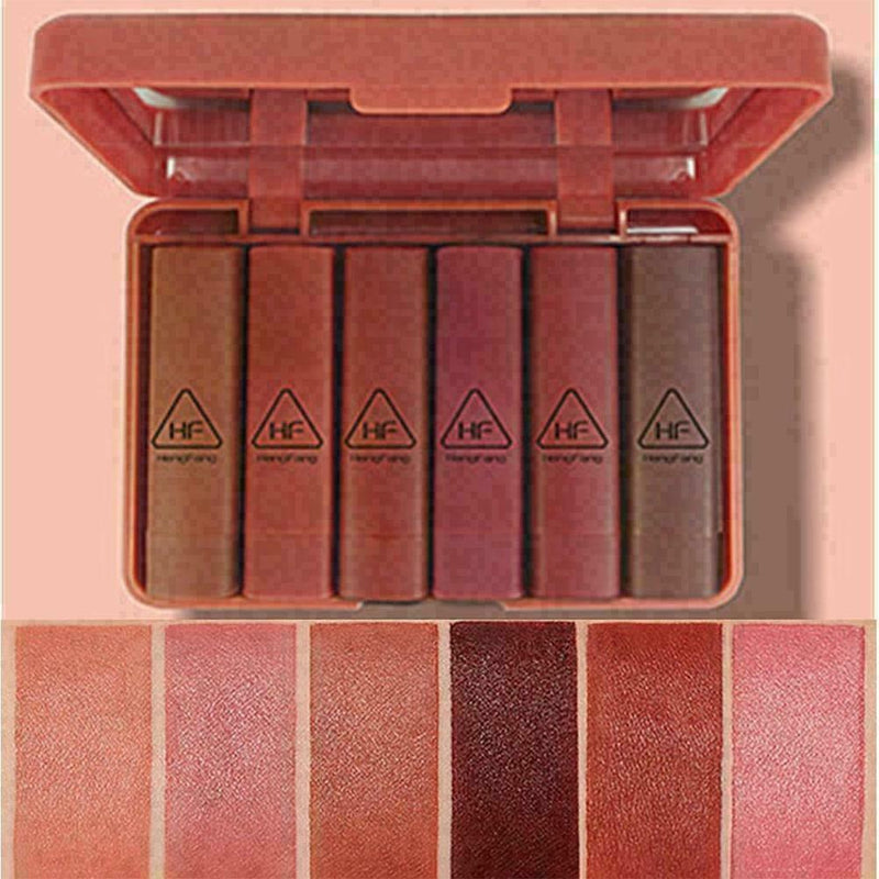 6pcs/set Nude MATTE Lipstick Waterproof Long Lasting Lip Kit Velvet Cosmeti Q5M0