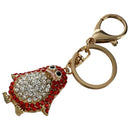 1pcs Bling Rhinestone Lovely Red Penguin Metal Keychain Keyring