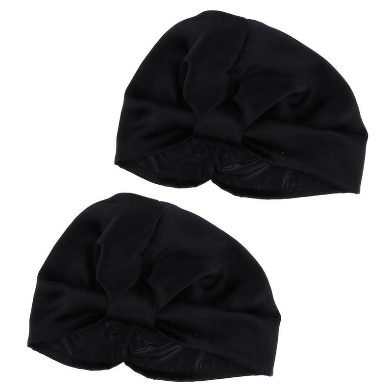 2 pack Women's Silk Sleeping Cap Night Sleep Hats Hair Care Scarves Bonnet