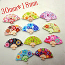 Wholesale 100Pcs Mixed Fan Shape Wood Buttons Embellishments Craft Sewing