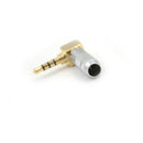 Metal Stereo 3.5mm 4 Pole 90 Degree Repair Headphone Jack Plug Cable Solder OHK