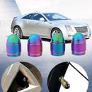 4pcs Rainbow Color Bullet Shaped Wheel Tyre Valve Stem Caps Dust Covers