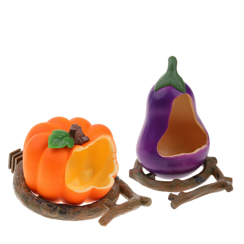 Eggplant & Pumpkin Bowls Bird Small Parrot Pigeons Cage Stand Cup