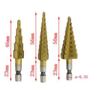 2Set Step Dril Bit 3-20mm HSS 4241 Hex Titanium Step Cone Drill Bit