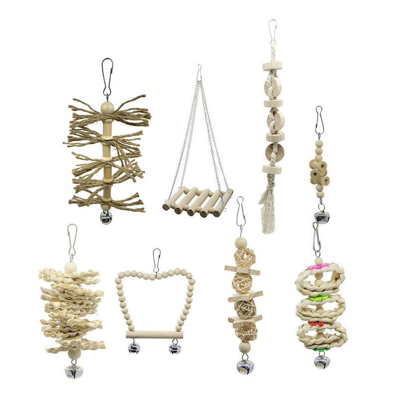 8Pieces Parrots Laddeer Toys Parrots Climbing Playing Toys For Large Bird