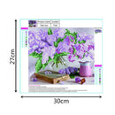 5D DIY Diamond Painting Purple Flowers Cross Stitch Embroidery Mosaic Kit