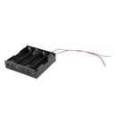 Black 4 x 3.7V 18650 Pointed Tip Batteries Battery Holder Case w Wire Leads A5I8