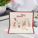 Merry Christmas Cards Xmas house tree Santa Claus Gift Cards New Year GreetiB3C