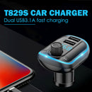 Car Bluetooth FM Transmitter Handsfree MP3 Player Dual USB Fast Charger