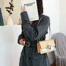 Fashion Messenger Bag Women Leather Metal Buckle Shoulder Handbag (Yellow) A