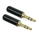 2 Pcs Stereo Audio 3 Pole 3.5mm Jack Plug Headphone Earphone Connector Adapter