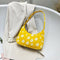 Women Flower Daisy Handbag Nylon Casual Underarm Shoulder Tote Bag (Yellow)