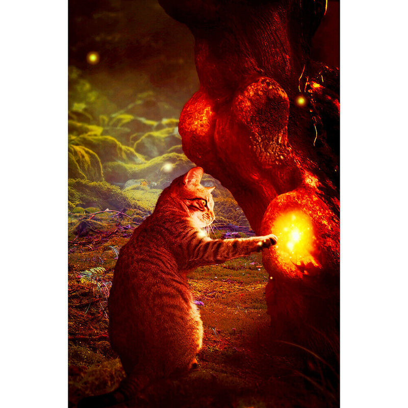 DIY Paper Puzzle Toys Early Education Magic Cat Jigsaw Home Painting Decor