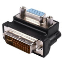 DVI-I 24+5 Pin Male to VGA 15 Pin Female 90 Degree Convertor Adapter Black