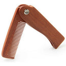 Wood Portable Beard Folding Comb Men'S Iron Wire Wood Folding Beard Comb