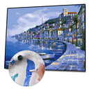 Painting By Numbers Kit DIY Blue Sea Hand Painted Canvas Oil Art Picture