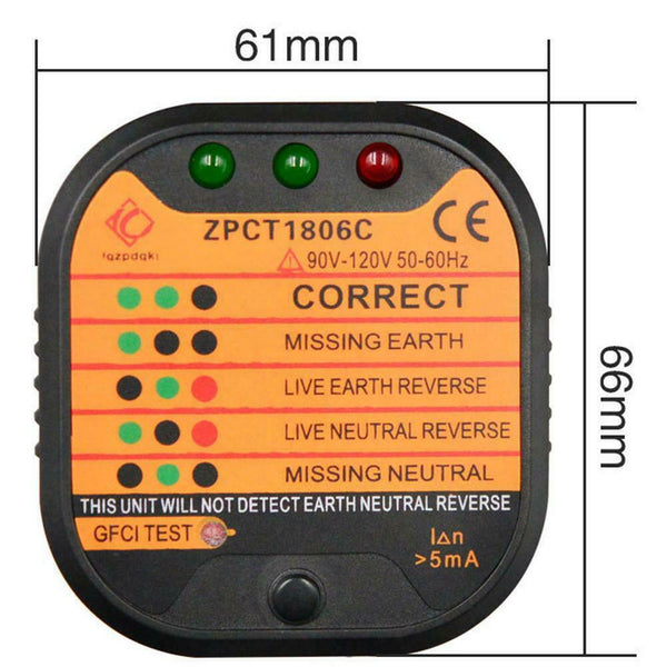 Electric Socket Testers Power Outlet Safety Leakage Voltage Detector (US)
