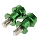 2x CNC Machine Anodized 10mm Swingarm Spool Slider for Kawasaki Ninja Green