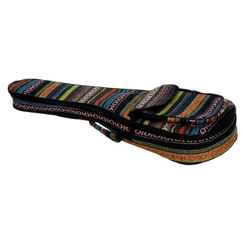 Folk Strip Style Padded Bag For Ukulele Guitar Back Strap Shoulder Bag Case
