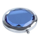 Travel Compact Pocket Crystal Folding Makeup Mirror , Royal blue