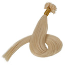 100 Hair extensions 100% natural 45cm hot pose platinum blonde