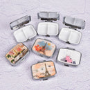 Square Metal Folding pill case Medicine Organizer Pill Box Storage Container  Z
