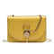 Fashion Women Messenger Bag Leather Pure Color Chain Shoulder Bag (Yellow)
