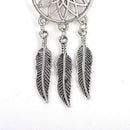 Bohemian Dreamcatcher Leaves Feather Pendant Necklace Earrings Jewelry Set FT