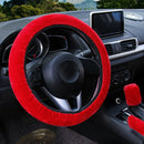 3Pcs/set Winter Soft Warm Plush Car Steering Wheel Cover Handbrake Cover -OZ