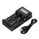 Digital LCD 2 Slots Smart Battery Charger for AA/AAA/NiMH/Li-ion  USB
