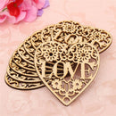 10x LOVE Heart Wood Embellishments Crafts Christmas Ornaments Tree Hanging V4X4