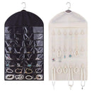Hanging Jewelry Organizer, 2PCS Double Side 64 Pockets 36 Magic Tape Hook f X8A6