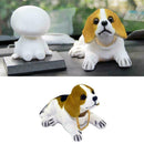 Dog Bobbing Nodding Head Bobblehead For Vehicle Automobile White Ornament G S1I4