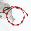 Man Women Lucky Red String Bracelet Kabbalah Amulet 7 Knots Protection Rope Gift
