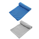 2x Outdoor Sport Ice Chill Towel Fast-Dry Cooling Towels (Light Blue+Grey)
