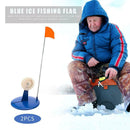 2pcs Outdoor Winter Ice Fishing Rod Flags Tip-Up River Fishing Tackle Blue