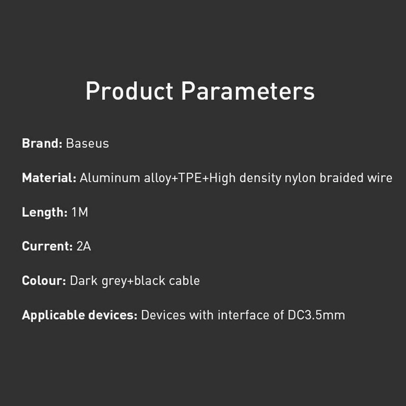 Baseus USB to DC 3.5mm Power Cable Charging Adapter Connector Cord for HUB Fan