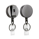 2 Pack Heavy Duty Retractable Badge Holder Reel,Metal ID Badge Holder with