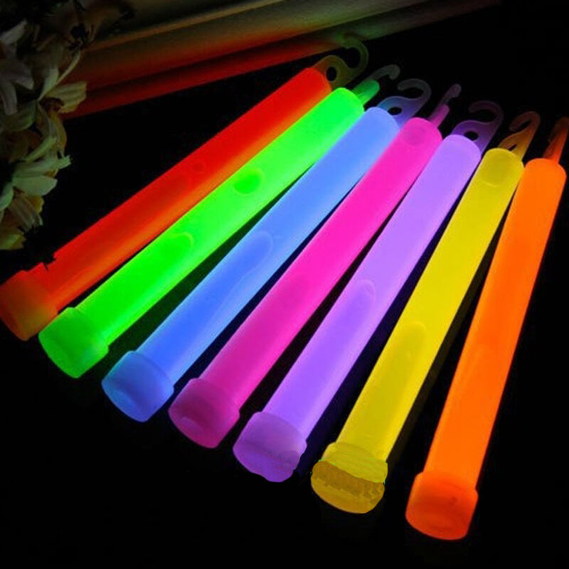 New 6" Light Glow Sticks Party Fun Camping Emergency Survival Hook Lanyard