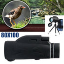 80X100 Zoom Optical HD Lens Monocular Telescope+ Tripod+Clip For Cell Phone bs