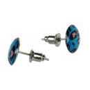 12 Pairs Women Colorful Round Ear Studs Earrings Jewelry-Leopard Stripes