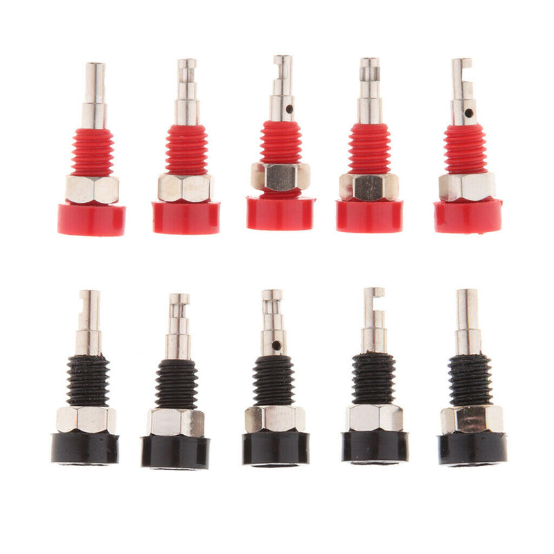 10 Pcs Black & Red Premium Copper PA Banana Plug Connectors Banana Jack Socket