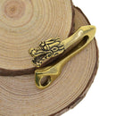 Solid Brass U Hook Key Loop Pocket Clip with Ring, Simple Style Car Keychain for