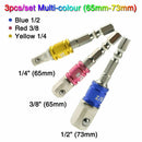 3PCS Drill Socket Adaptor Hex Drive To 1/4" 3/8" 1/2" Impact Drill BIts Driver