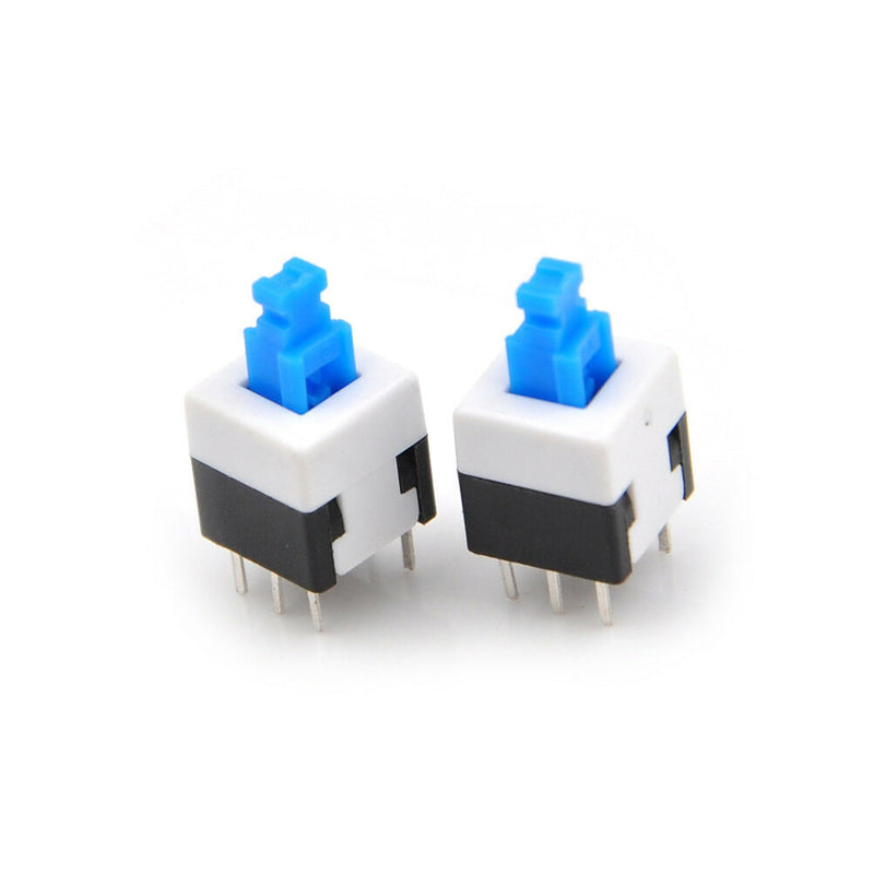 10x Square 8x8mm 6 Pin DPDT Mini Push Button Self-locking Multimeter Switches JR