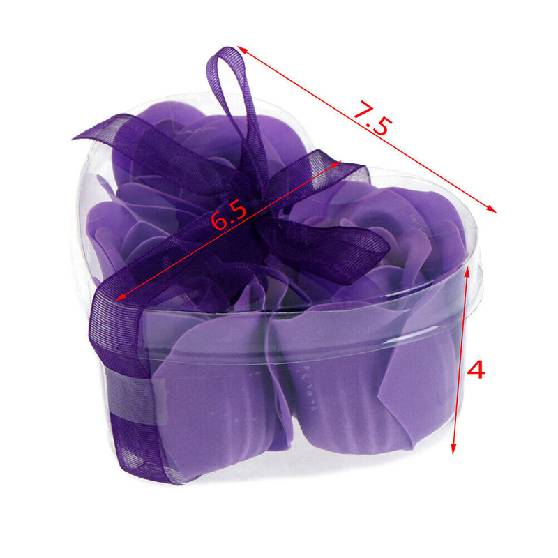 3XScented rose flower petal bath body soap wedding party gift heart bottle Hn
