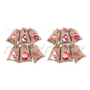 12 Pack Burlap Sack Christmas Drawstring Gift Bags for Xmas Package Storage,