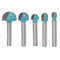 5Pcs 6mm Shank Round Nose Cove Core Box Router Bit Cutter for Woodworking